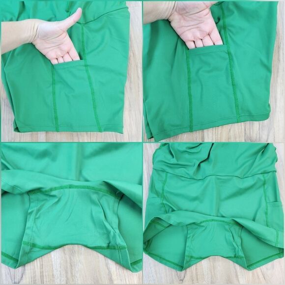 ⏭️NWT Green Athletic Cropped Sleeveless Top & Skort Set Medium - Picture 10 of 12